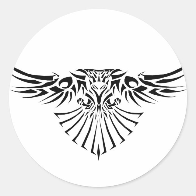 Autocollant de conception de tatouage Hawk Tribal (Devant)
