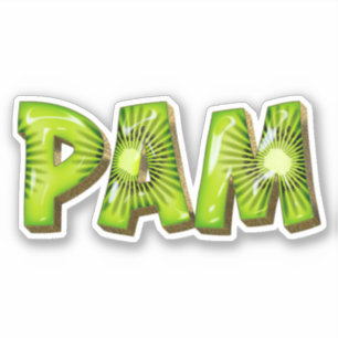 Autocollant de conception Kiwi Pam Name