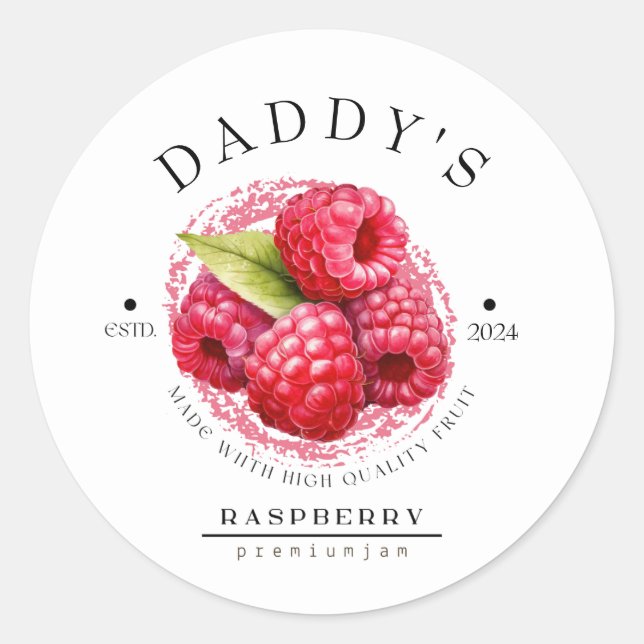 Autocollant de confiture de framboise de papa (Devant)