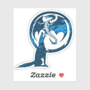 Autocollant de contour bleu Wolf & Dragon