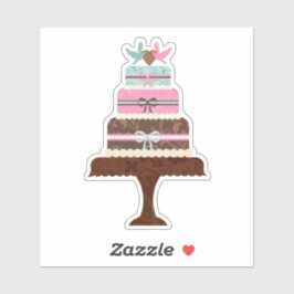 Autocollant de contour de gâteau mariage