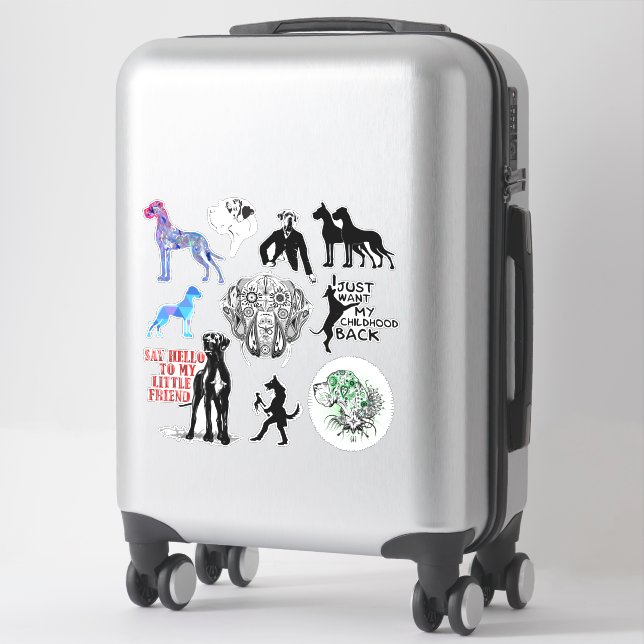 Autocollant de contour Grand Danois Mix (Sur valise)