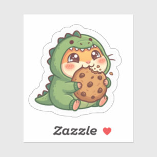 Autocollant de cookie de hamster dinosaure Kawaii