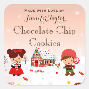 autocollant de cookie de Noël fête de fête de fave