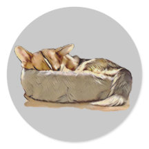 Autocollant de corgi gallois pour couchage