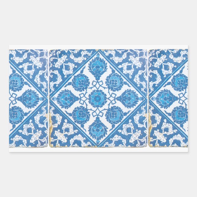 Autocollant de Cornflower Delft bleu et blanc (Devant)