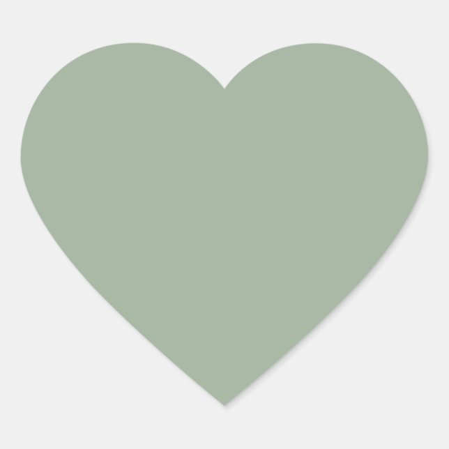 Autocollant de couleur tendance Soft Sage Heart (Devant)