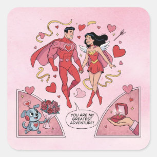 Autocollant de couple de super-héros romantiques