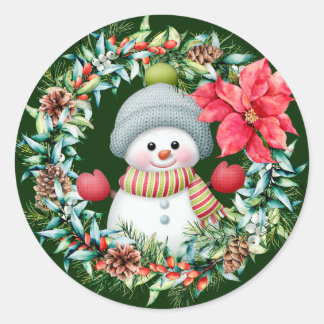 Autocollant de couronne de bonhomme de neige migno