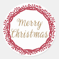 autocollant de couronne de canneberge de Noël