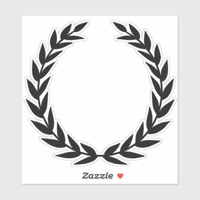 Autocollant de couronne de laurier noir (Feuille)