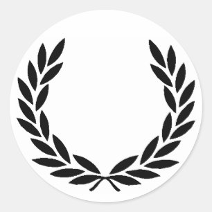 Autocollant de couronne de laurier noir