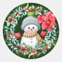 Autocollant de couronne de neige mignon
