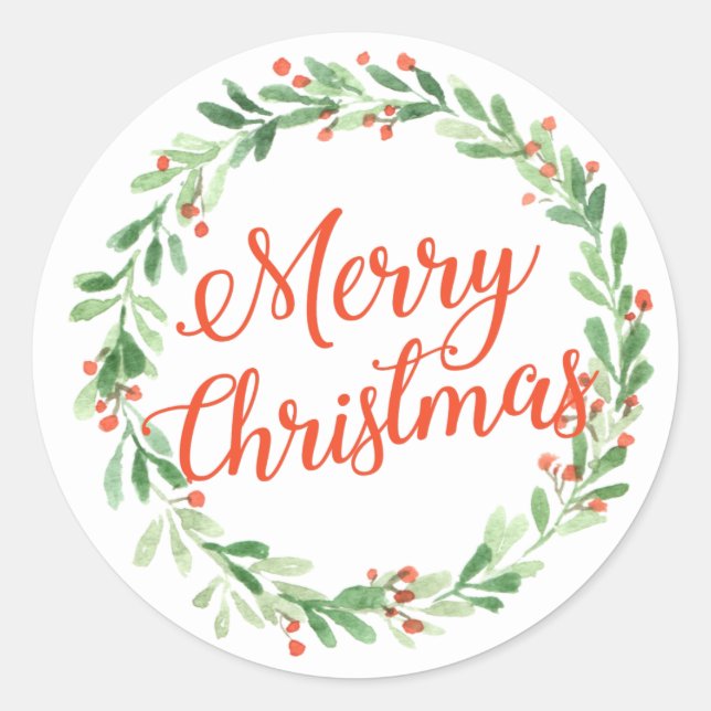 Autocollant de couronne de Noël festive joyeuse (Devant)