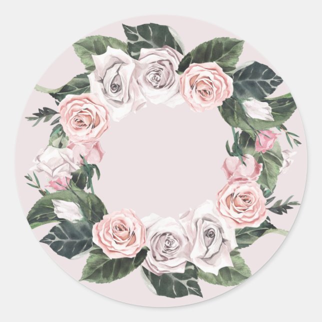 autocollant de couronne de roses de printemps (Devant)