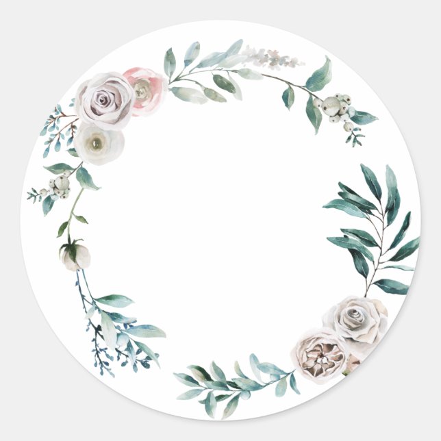 Autocollant de couronne de roses pour les vacances (Devant)