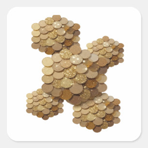 Autocollant de Craft Abstrait Or Mignon