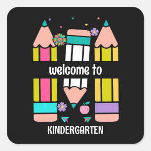 Autocollant de crayon de maternelle coloré dessin