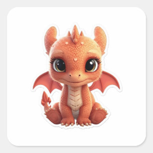 Autocollant de créature de fantasy bébé dragon 3D