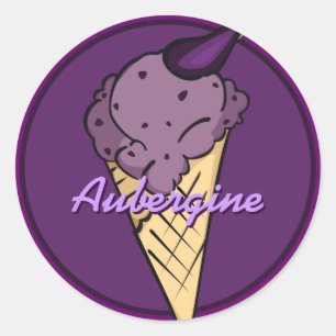 Autocollant de crème glacée d'aubergine