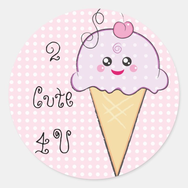 Autocollant de crème glacée Kawaii (Devant)