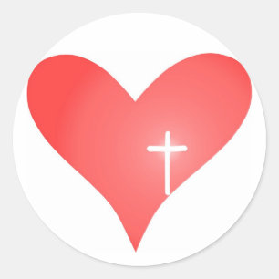 Autocollant de croix/coeur