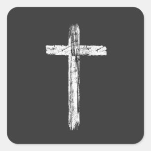 Autocollant de croix Grunge chrétien
