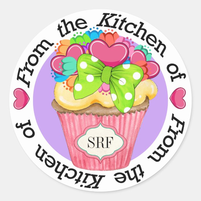 Autocollant de cuisine Valentine Cupcake (Devant)