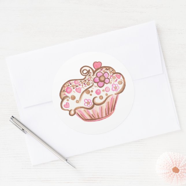 Autocollant de Cupcake (Enveloppe)