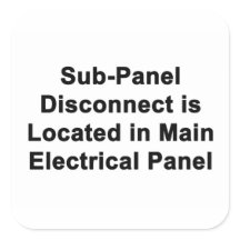 Autocollant de déconnexion du sous-panneau situé d