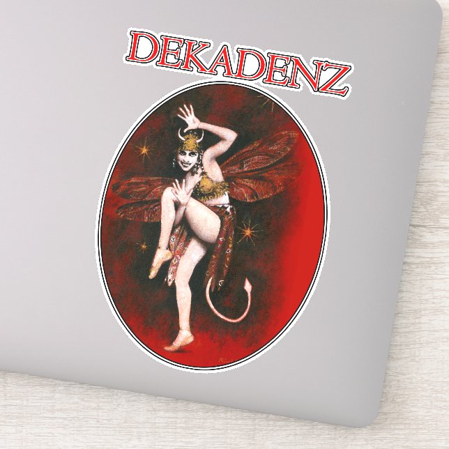 Autocollant de découpe vintage Devil Lady Dancer D (Détail)