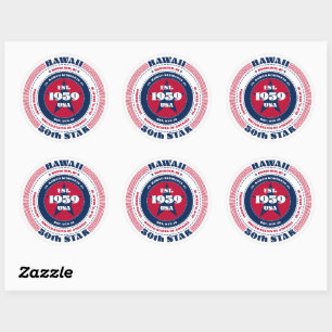 Autocollant de design du cercle patriotique Hawaii
