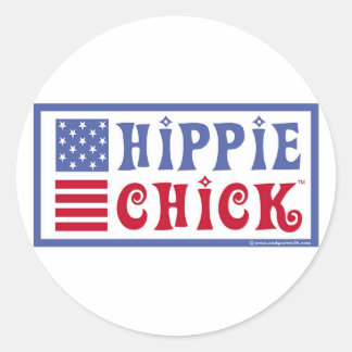 autocollant de design rétro Hippie Chick