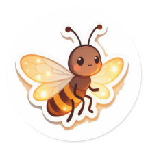 Autocollant de dessin animé d'abeille mignonne