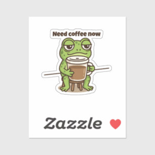 Autocollant de dessin animé de grenouille drôle de
