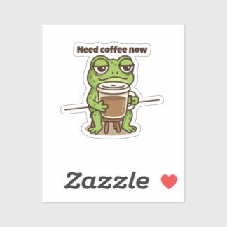 Autocollant de dessin animé de grenouille drôle de
