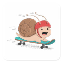 Autocollant de dessin animé d'escargot de skateboa