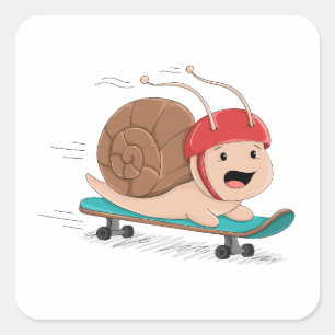 Autocollant de dessin animé d'escargot de skateboa