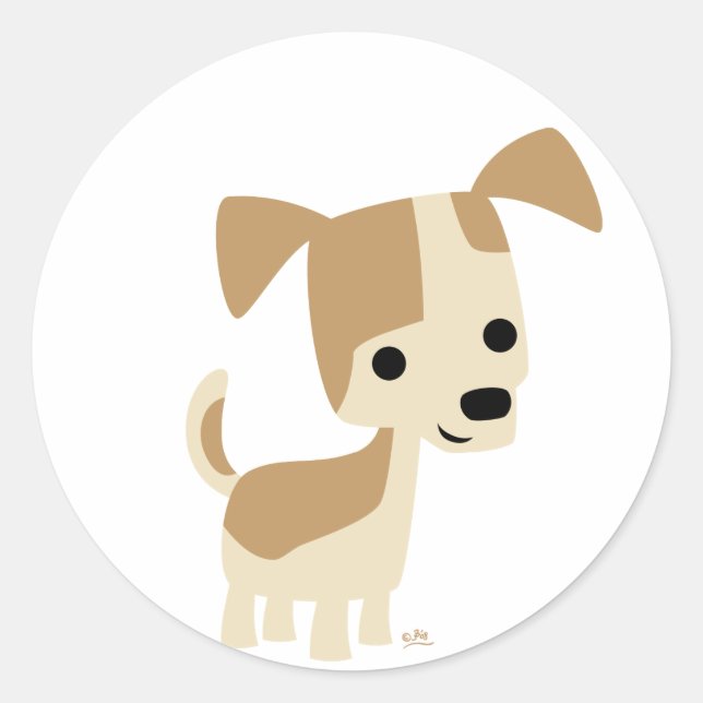 Autocollant de dessin animé pour chien curieux (Devant)
