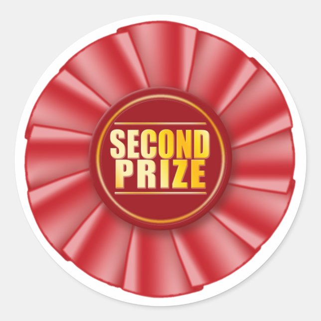 autocollant de deuxième prix de rosette rouge (Devant)