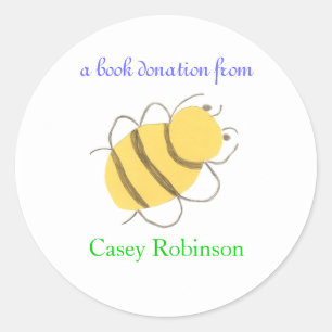 autocollant de don de livre - abeille