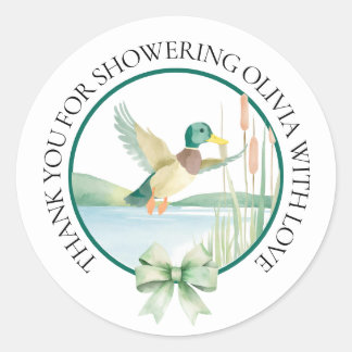 Autocollant de douche bébé canard colvert à l'aqua