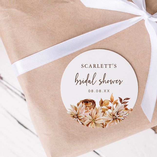 Autocollant de douche de mariée d'automne (Fall Bridal Shower Sticker
)