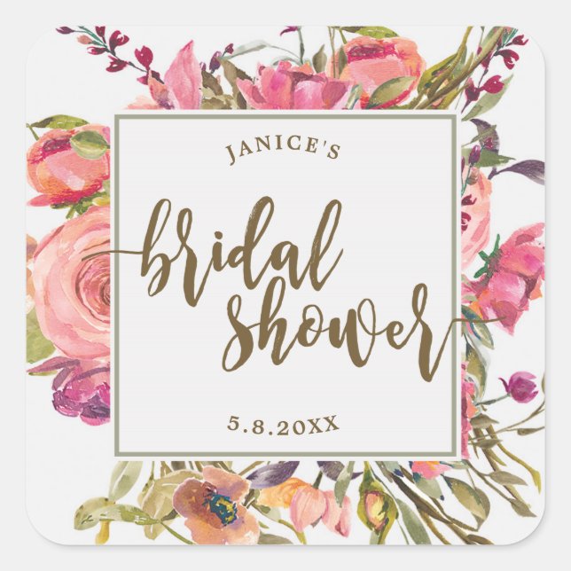 Autocollant de douche fleur sauvage fleurie nuptia (Devant)