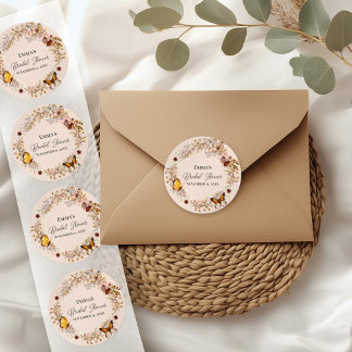 Autocollant de douche nuptiale à l'aquarelle de fl