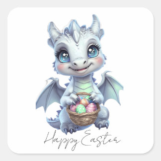 Autocollant de dragon de Pâques heureux