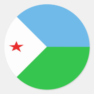 Autocollant de drapeau de Djibouti Fisheye