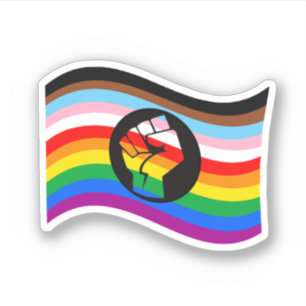 Autocollant de drapeau de fierté de progrès des ge