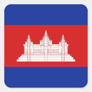 Autocollant de drapeau du Cambodge