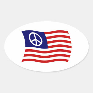 Autocollant de drapeau du signe de paix américain